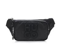 HUGO Malick Big Logo Nylon Bumbag, Sac Banane Hommes, Extérieur Noir Spatial, Taille Unique