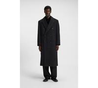 HUGO Manteau croisé Relaxed en laine et alpaga - Style Manus2541, 50549270 Noir S