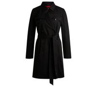 HUGO Trench croisé Regular en coton - Style Makares-1, 50533902 Noir 36
