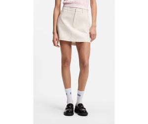 HUGO Mini-jupe en sergé de coton avec logo Happy HUGO - Style Raneri-1_B, 50566595 White 38