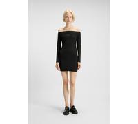 HUGO Mini-robe à épaules dénudées et logo en strass - Style Noffal_B, 50546941 Noir L