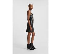 HUGO Mini-robe en similicuir à bretelles et motif embossé - Style Kilametta-1, 50546767 Noir 40