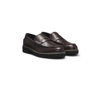 HUGO Mocassins en cuir à semelle extérieure crantée - Style Draven_loaf_bo, 50552688 Marron foncé 44