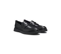 HUGO Mocassins en cuir avec logos perforés - Style Lenner_loaf_pfmn, 50563309 Noir 42