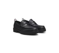 HUGO Mocassins en cuir grainé à semelle crantée - Style Draven_loaf_sglt, 50573024 Noir 45