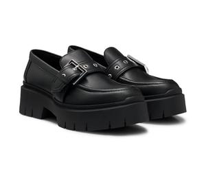 HUGO Mocassins Plats Kris bkclt pour Femme, Noir 1, 38 EU