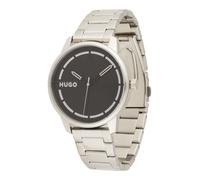 HUGO Montre à affichage analogique '#STAMP' noir / argent, Taille One Size