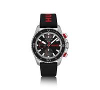 HUGO Montre à cadran noir et bracelet en silicone logoté - Style #DIVE, 58565080 Noir pcs.