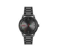 HUGO Montre à Mouvement à Quartz Trois Aiguilles pour Homme Collection #Stamp avec Bracelet en Acier Inoxydable Noir - 1530365