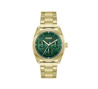 HUGO Montre Analogique Multifunction à Quartz pour Homme Collection #Bright Sport avec Bracelet en Acier Inoxydable Or Jaune Clair - 1530425