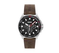 HUGO Montre Analogique Multifunction à Quartz pour Homme Collection #Fresh avec Bracelet en Cuir Marron - 1530285