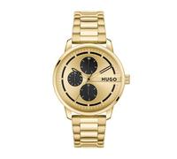 HUGO Montre Analogique Multifunction à Quartz pour Homme Collection #Stamp Multi avec Bracelet en Acier Inoxydable doré - 1530385