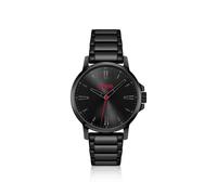 HUGO Montre en plaqué noir avec bracelet en acier ton sur ton - Style #SMOOTH, 58565092 Noir pcs.