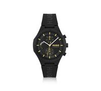 HUGO Montre noire avec bracelet en silicone logoté - Style #LIT MULTI, 58244991 Noir pcs.