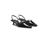 HUGO Mules à talon ouvert en cuir glacé - Style Seleny_Sling40_bkbr, 50557682 Noir 36