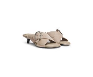 HUGO Mules en cuir suédé avec brides croisées à boucle - Style Amaryl_Mule40_bksd, 50563636 Brun chiné 38