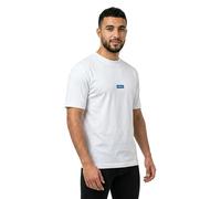Hugo T-shirt Nieros 50509991 manches courtes en jersey de coton, patch logoté – Blanc L Homme