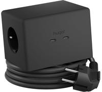 Hugo! One Chargeur Sans Fil 2 Usb C 20 W Pd (Multiprise Usb C, Interrupteur Tactile, Station De Charge Inductive Avec Câble De 2 M) Noir Mat[DYB983234]