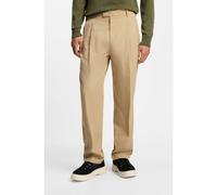 HUGO Pantalon à jambe droite en coton toucher du papier - Style Celeg261, 50553211 Beige L