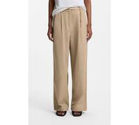 HUGO Pantalon à la coupe droite avec chaîne mousqueton ton or - Style Henesa-2-W, 50557331 Beige clair 38