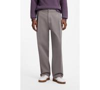 HUGO Pantalon à pinces en twill de coton stretch brossé - Style Ravik264D, 50568041 Gris 34/32