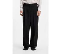 HUGO Pantalon business en laine vierge mélangée avec taille ajustable - Style Fedix263X, 50565572 Noir 50