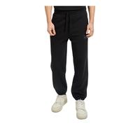 HUGO Bas de survêtement en molleton de coton avec logo et surpiqûres contrastantes - Style Notharos, 50553508 Noir L