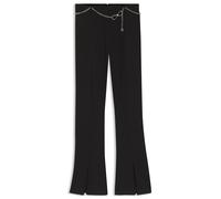 HUGO Pantalon évasé avec fentes sur le devant et ceinture chaîne - Style Noquetel, 50546250 Noir L