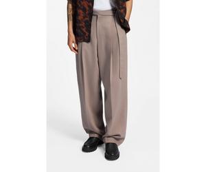 HUGO Pantalon Fashion avec plis sur le devant et détail de ceinture - Style Fedix244F1X, 50559114 Brun chiné 48