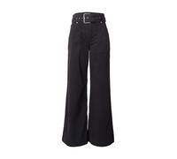 HUGO Pantalon large à ceinture en satin de coton stretch - Style Hicandi-1-D_B, 50548143 Noir 36
