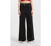 HUGO Pantalon large à ceinture en satin de coton stretch - Style Hicandi-1-D_B, 50548143 Noir 38