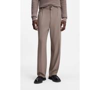 HUGO Pantalon Modern en twill stretch avec plis sur le devant - Style Flips251X, 50538671 Brun chiné 54