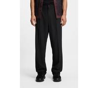 HUGO Pantalon Modern en twill stretch avec plis sur le devant - Style Flips251X, 50538671 Noir 46