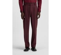 HUGO Pantalon Modern en twill stretch avec plis sur le devant - Style Flips251X, 50538671 Rouge sombre 44