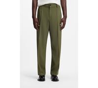 HUGO Pantalon Modern en twill stretch avec plis sur le devant - Style Flips251X, 50538671 Vert 50
