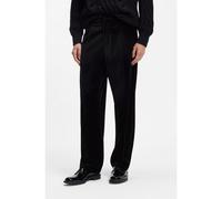 HUGO Pantalon Modern en velours de coton plissé sur le devant - Style Flips251X, 50570197 Noir 46