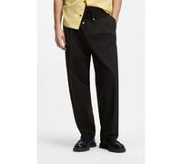 HUGO Pantalon Modern Fit en seersucker de coton stretch - Style Tari262X, 50559107 Noir 46
