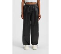 HUGO Pantalon parachute large en similicuir - Style Huteni-1_B, 50546770 Noir 40