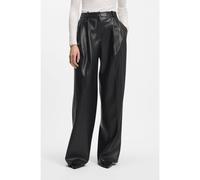 HUGO Pantalon Regular en similicuir - Style Henesa-1, 50563243 Noir 40