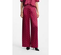 HUGO Pantalon Relaxed en satin imprimé à pois - Style Hasine-1, 50568554 Rouge sombre 40
