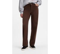 HUGO Pantalon Relaxed en velours côtelé à logo brodé - Style Hidami-1-W_B, 50569803 Marron 38