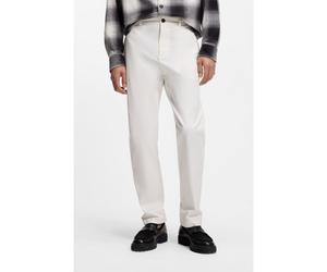 HUGO Pantalon Slim Fit en gabardine de coton stretch - Style David251D, 50530886 Blanc 33/32
