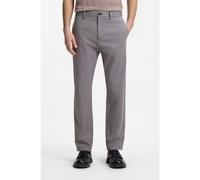 HUGO Pantalon Slim Fit en gabardine de coton stretch - Style David251D, 50530886 Gris sombre 31/32