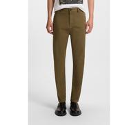 HUGO Pantalon Slim Fit en gabardine de coton stretch - Style David251D, 50530886 Olive 32/34