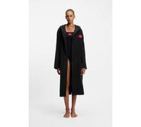 HUGO Peignoir en molleton de coton avec logo rouge - Style TERRY_HOODED GOWN, 50502744 Noir XL