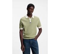 HUGO Polo en coton à la structure gaufrée avec finitions contrastantes - Style Siablo, 50564218 Beige S