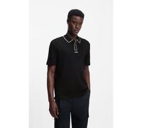 HUGO Polo en coton haut de gamme aux finitions contrastantes - Style Dalumo, 50553045 Noir S