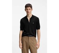HUGO Polo en maille à encolure zippée - Style Sayfong-5, 50564234 Noir S