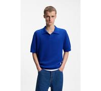 HUGO Polo en maille à structure gaufrée et col Johnny - Style Spero, 50557344 Bleu L