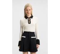 HUGO Polo en maille avec patte de boutonnage à logo revisité - Style Sharro, 50542608 Blanc / Noir XL